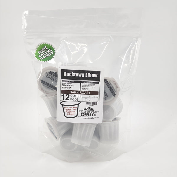 12 Coffee Pods - Bucktown Elbow - Hilltop Packs Coffee LLC