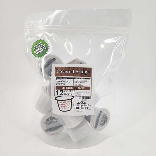 12 Coffee Pods - Covered Bridge - Hilltop Packs Coffee LLC