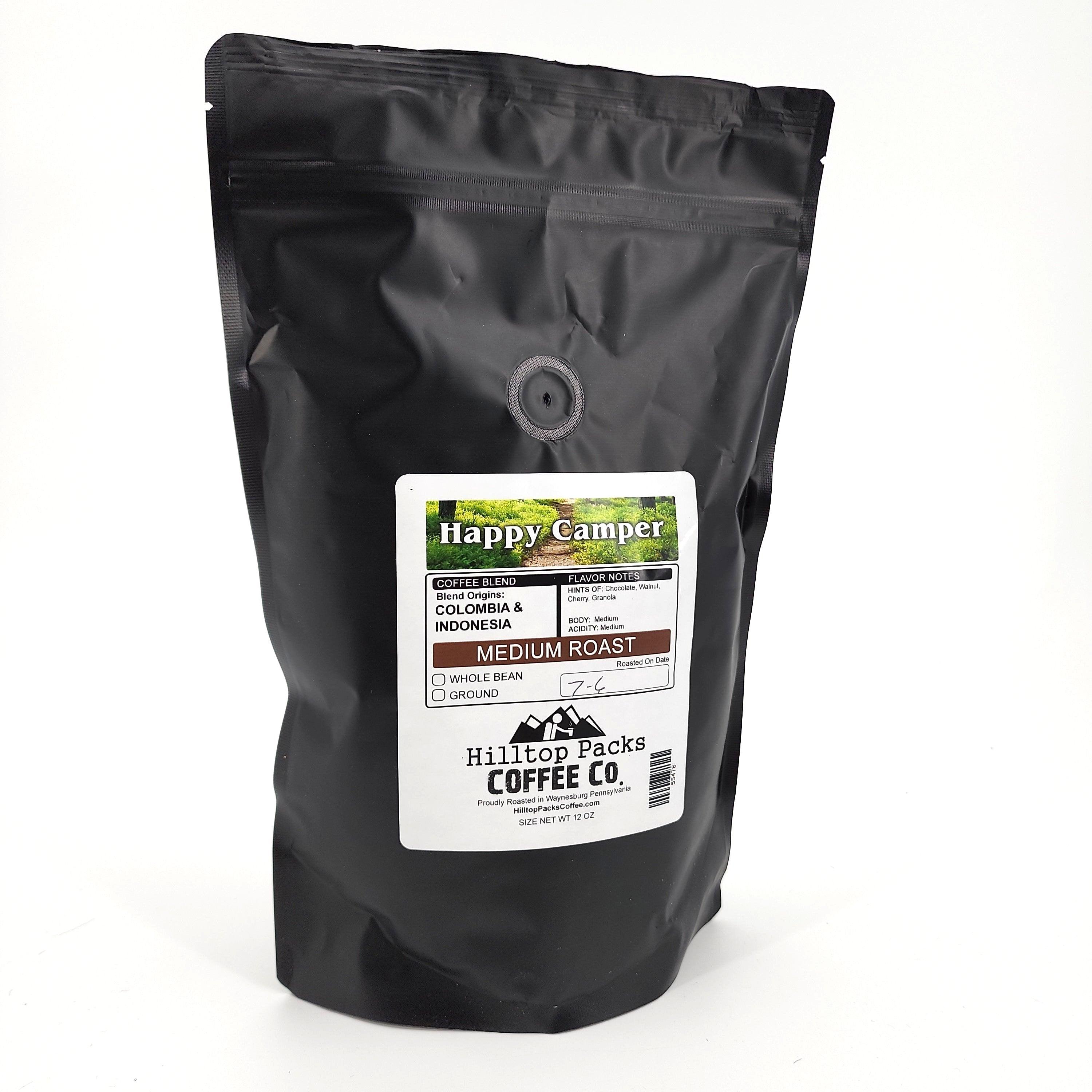 Happy Camper - Medium Roast – Hilltop Packs Coffee LLC