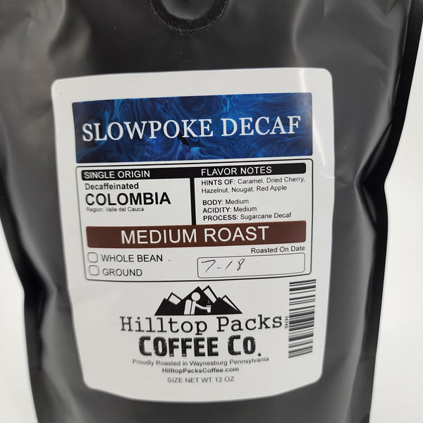 Slowpoke Decaf - Medium Roast - Hilltop Packs Coffee LLC