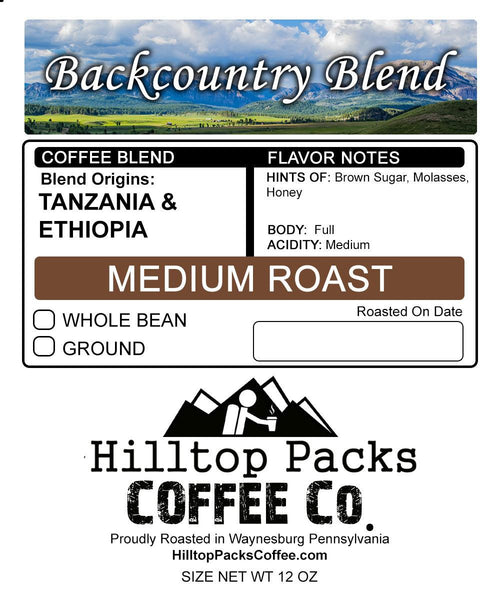 Backcountry Blend - Medium Roast - Hilltop Packs Coffee LLC