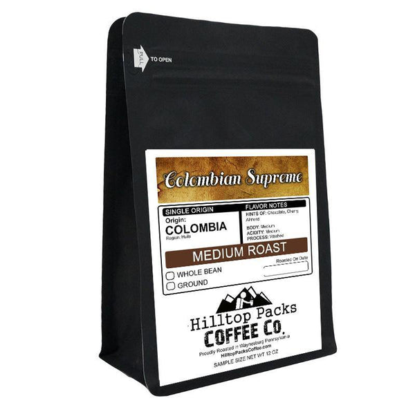 Colombian Supreme - Medium Roast - Hilltop Packs Coffee LLC