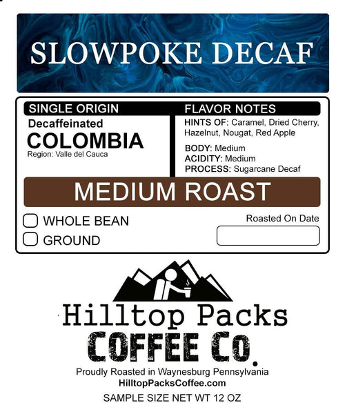 Slowpoke Decaf - Medium Roast - Hilltop Packs Coffee LLC