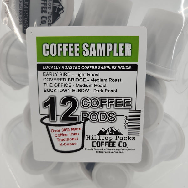 12 Coffee Pods - Coffee Sampler - Hilltop Packs Coffee LLC