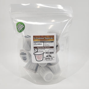 12 Coffee Pods - Colombian Supreme - Hilltop Packs Coffee LLC