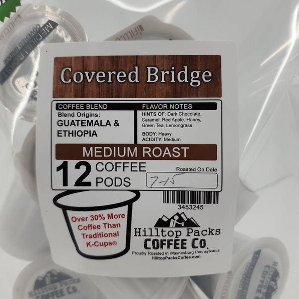 12 Coffee Pods - Covered Bridge - Hilltop Packs Coffee LLC