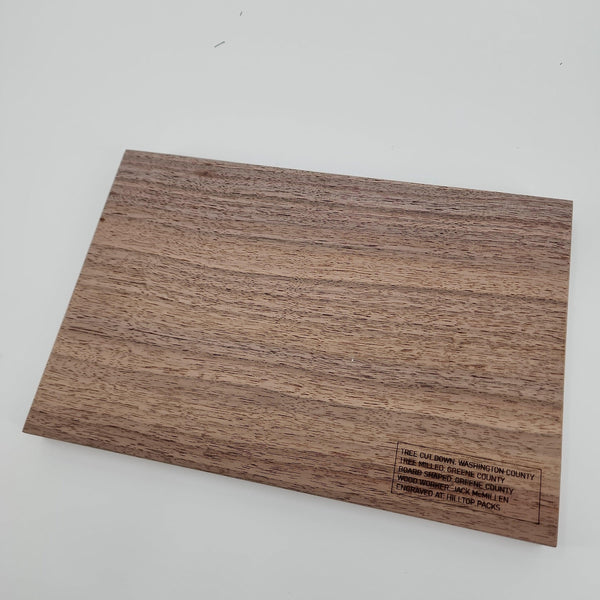 Local Walnut Cutting Boards (Size Small)- Custom Text - Hilltop Packs Coffee LLC