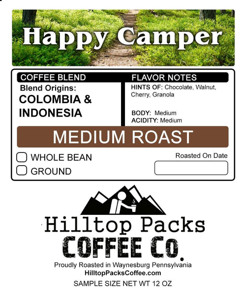 Happy Camper - Medium Roast - Hilltop Packs Coffee LLC